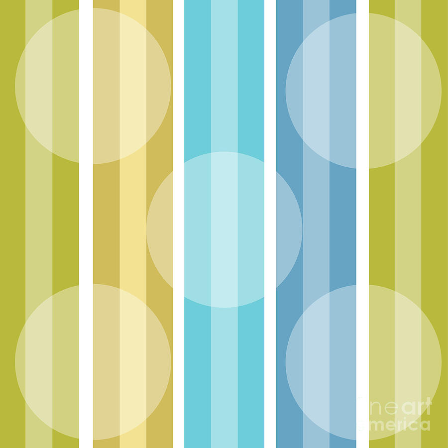 Pattern Painting - Metro Retro Cool Tones Stripe by Mindy Sommers