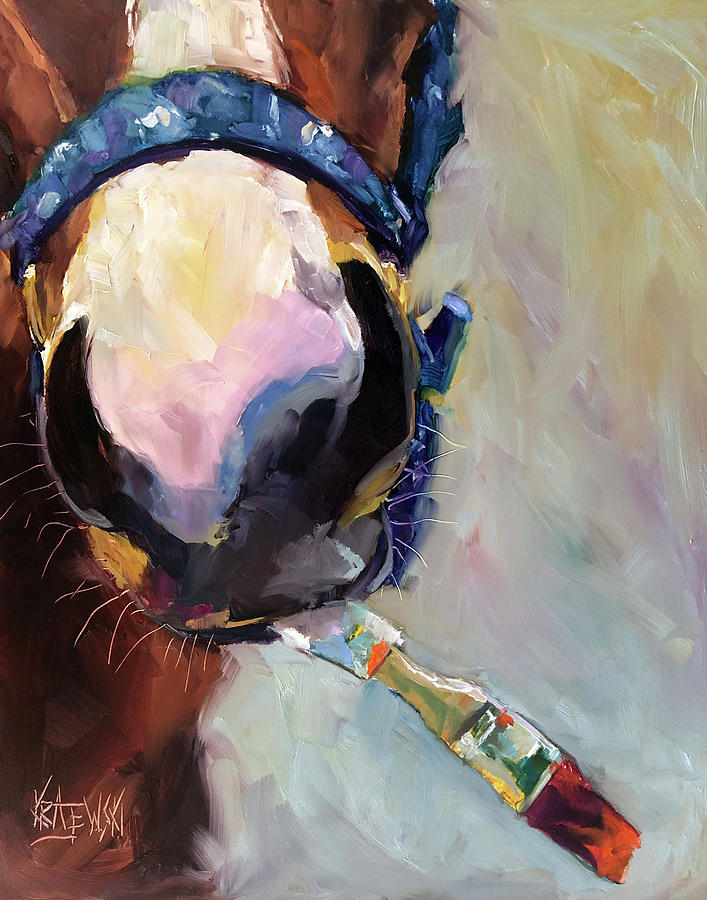 Horse Painting - Metro the Painting Racehorse by Ron Krajewski