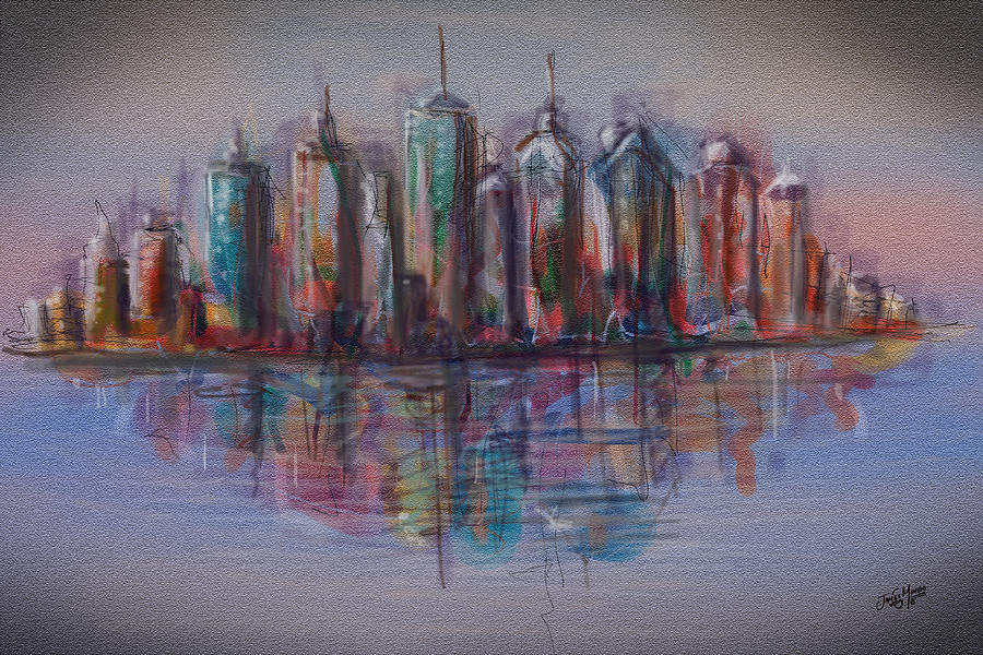 Skyscraper Painting - Metropolis by James  Mingo