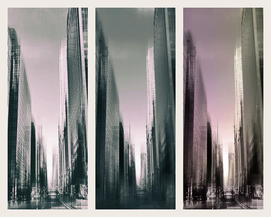 Metropolis Rush Hour Triptych Photograph by Jessica Jenney
