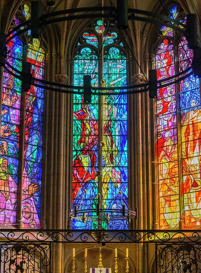 Metz, France Cathedral, Marc Chagall windows Photograph by