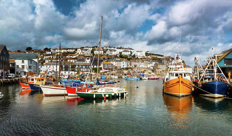 Sunny Fishing Boats, Mevagissey, Cornwall, UK. Photograph by Maggie Mccall