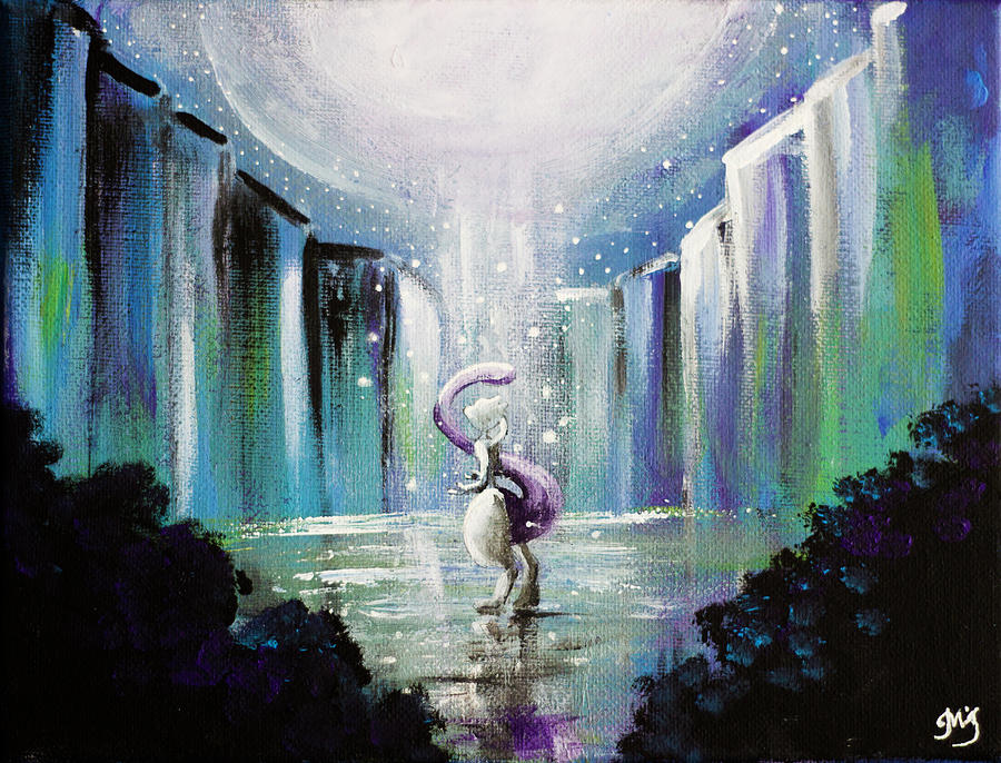 Mewtwo Alone Painting by Magda Swinya