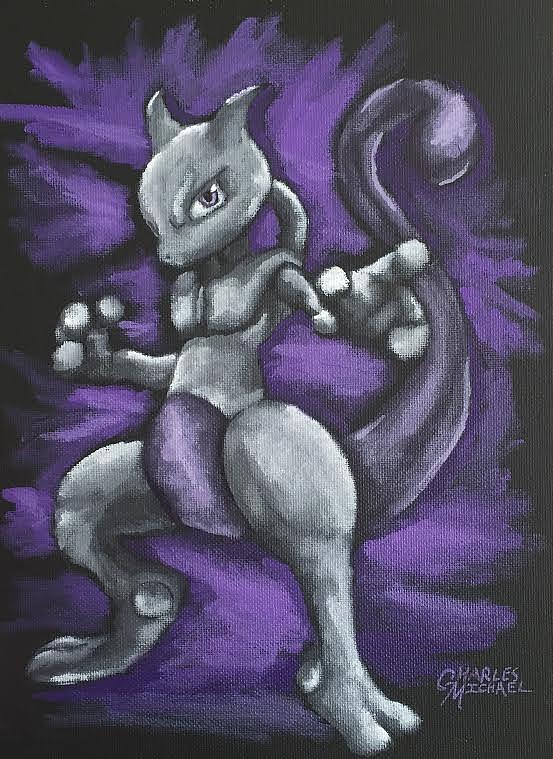 Mewtwo Painting by Charles Michael - Fine Art America