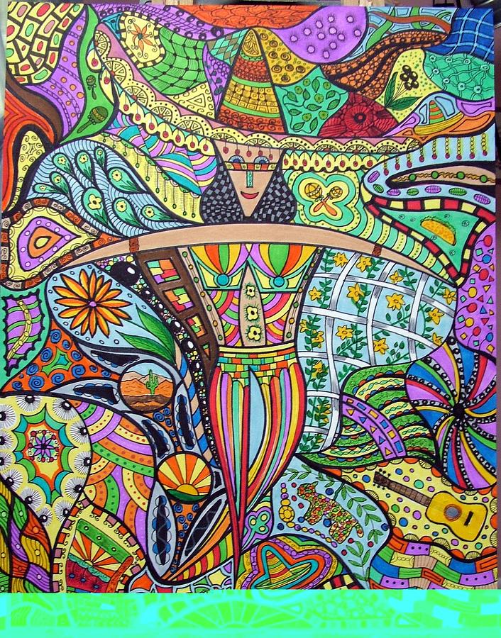 Mexican Dancer Drawing by Joel Wise