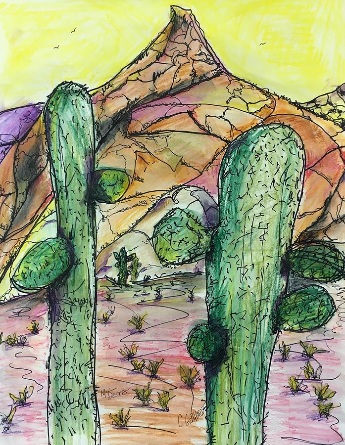 Mexican desert Painting by Chuck Gebhardt