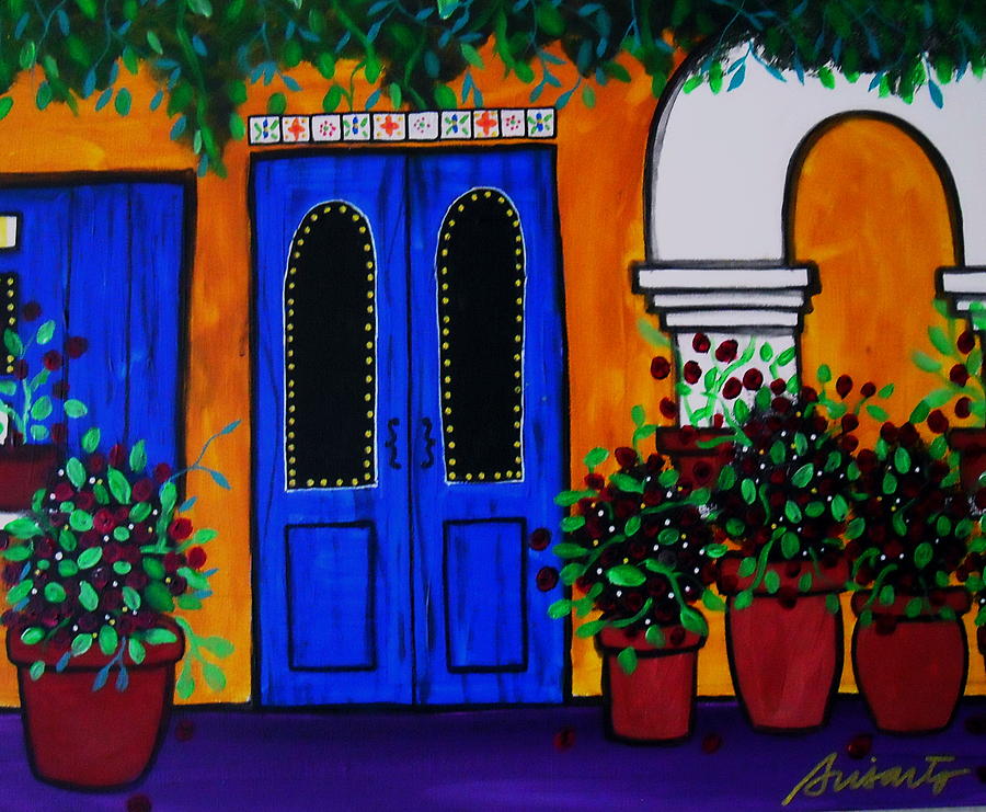 Flower Painting - Mexican Door by Pristine Cartera Turkus