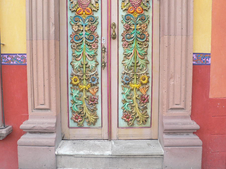 Flowers Photograph - Mexican Doorway 3 by Francine Gourguechon Flowers Photograph - Mexican Doorway 3 by Francine Gourguechon