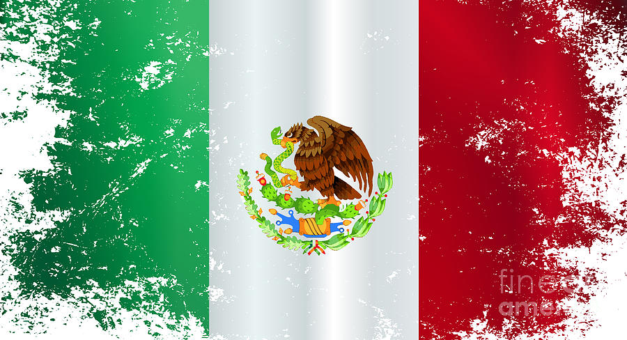 Grunge Mexican Flag' Art Print - Graphic Design Resources 