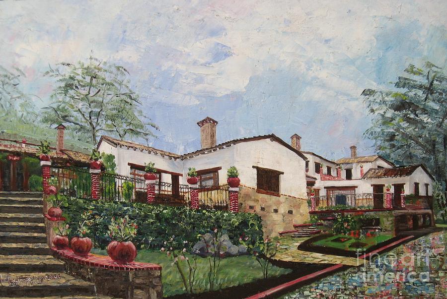 Mexican Hacienda After the Rain Painting by Judith Espinoza