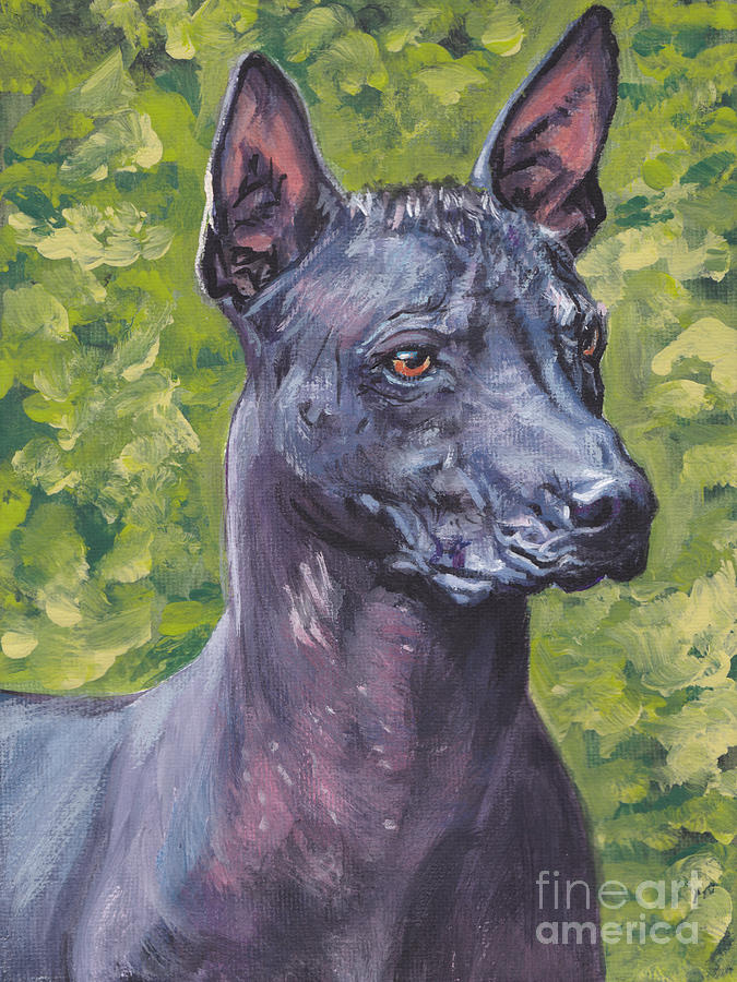 Mexican Hairless dog Standard Xolo Painting by Lee Ann Shepard