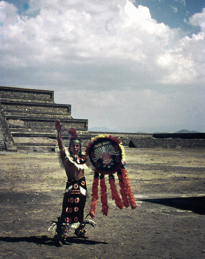 Mexican Mesoamerican Dancer Vintage Photograph by Marilyn Hunt