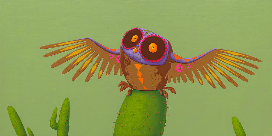 Owl Painting - Mexican owl by Jasper Oostland