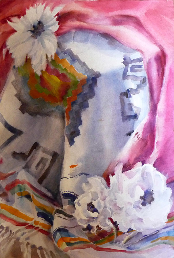 Mexican Paper Flowers Painting by Joan Jones
