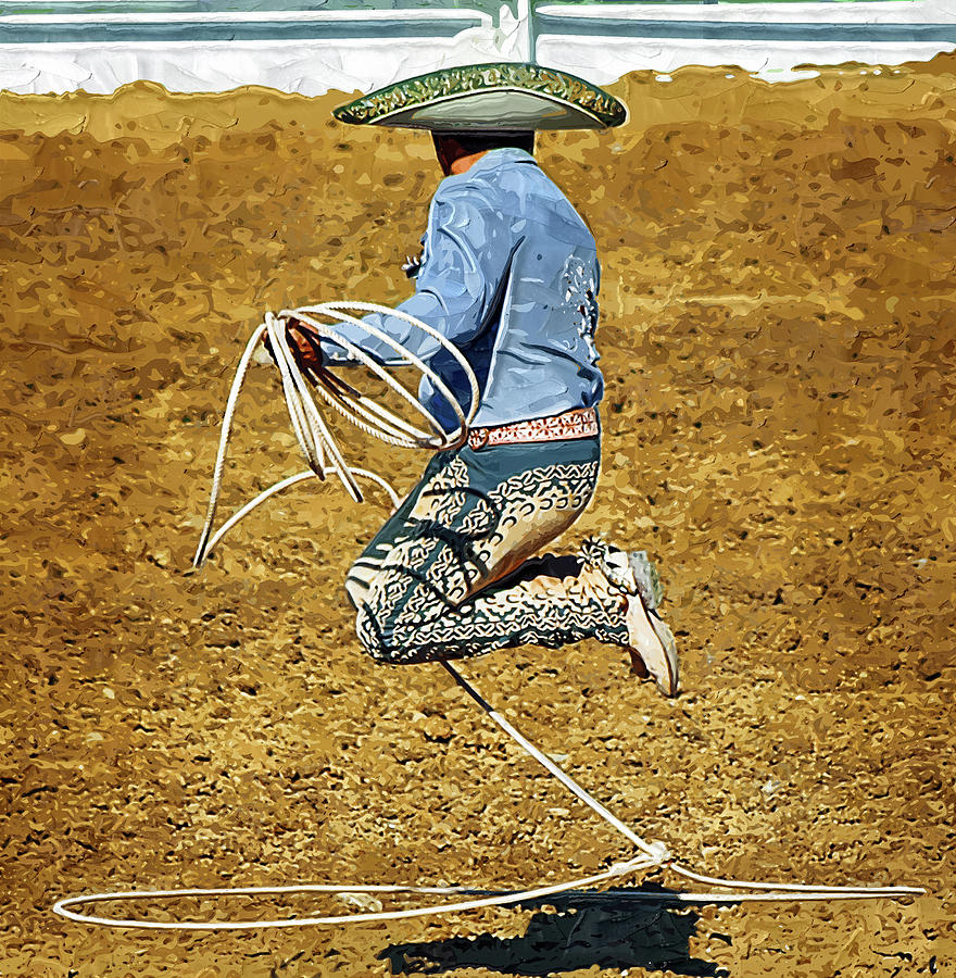Rope Painting - Mexican Rope Dancer by Clarence Alford