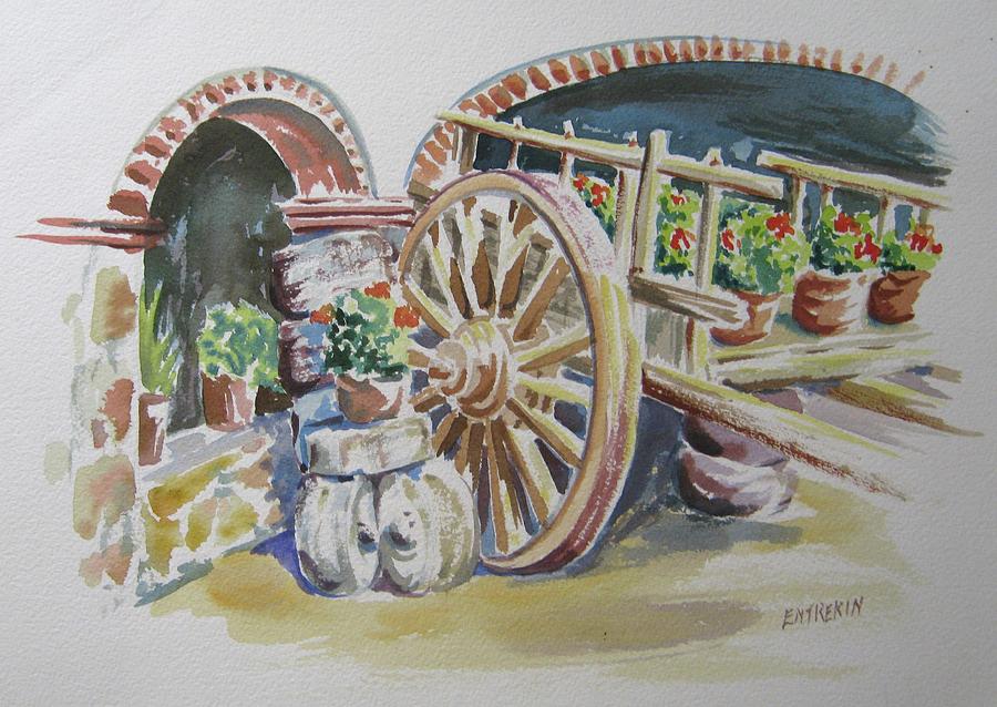 Watercolor Painting - Cart in Mexico by John Entrekin Watercolor Painting - Cart in Mexico by John Entrekin
