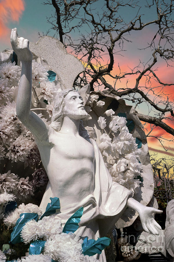 Mexico cemetery sculpture photograph - Resurrection t Dawn by Sharon Hudson Mexico cemetery sculpture photograph - Resurrection t Dawn by Sharon Hudson