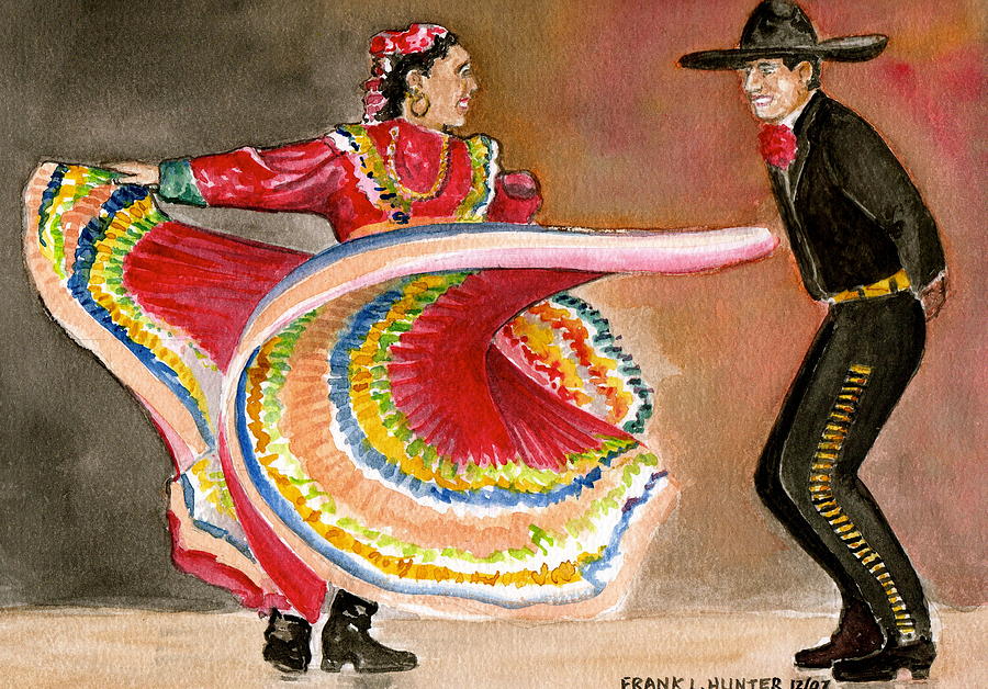 Mexico City Ballet Folklorico Painting by Frank Hunter