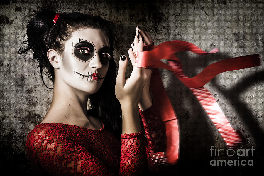 Mexico sugar skull girl performing death dance Photograph by Jorgo Photography