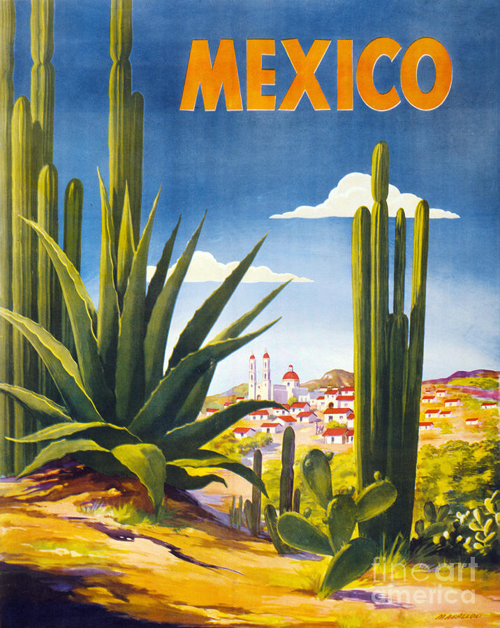 Vintage Painting - Mexico Vintage Poster Restored by Vintage Treasure