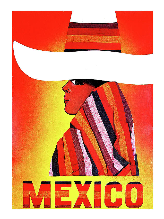Mexico, woman with sombrero Painting by Long Shot