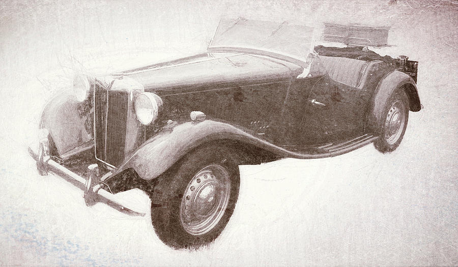 MG Car with Texture Digital Art by Roy Pedersen