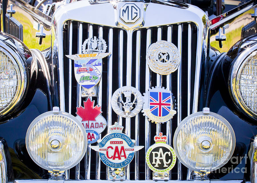 MG Grille and Club Badges Photograph by Chris Dutton