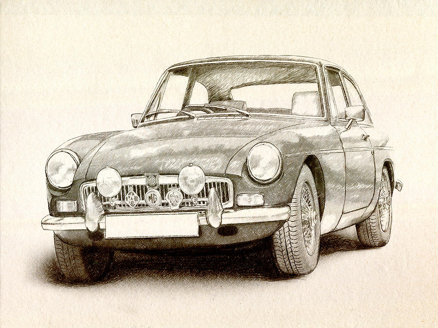 Car Digital Art - MG MGB MkII by Michael Tompsett