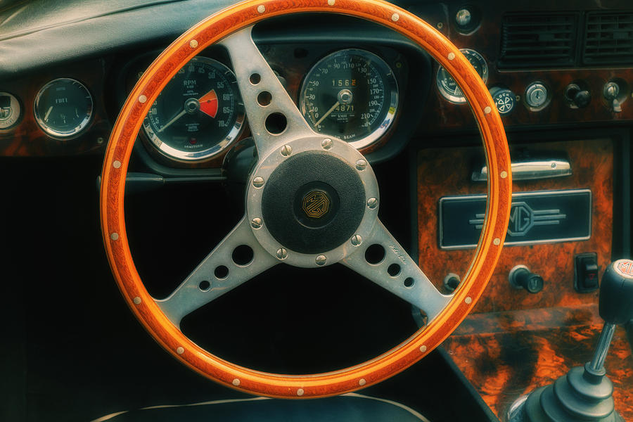 MG Steering Wheel Photograph by Georgia Clare