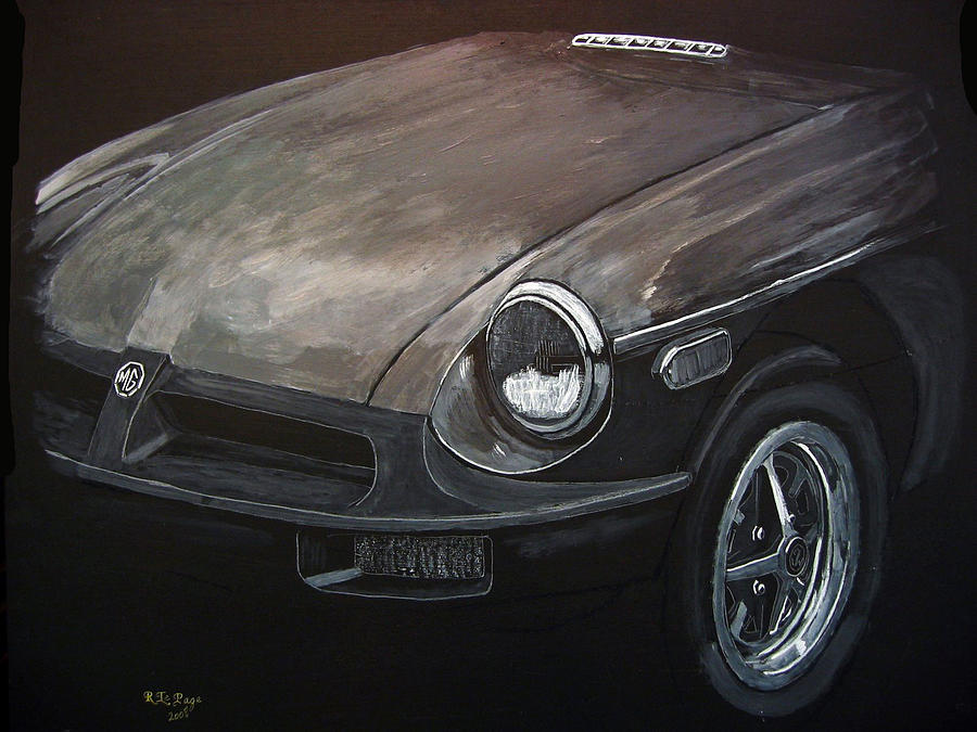 MGB Rubber Bumper Front Painting by Richard Le Page