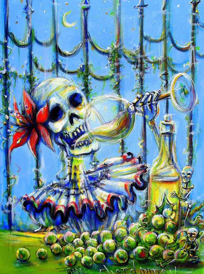 Skeleton Painting - Mi Chardonnay by Heather Calderon