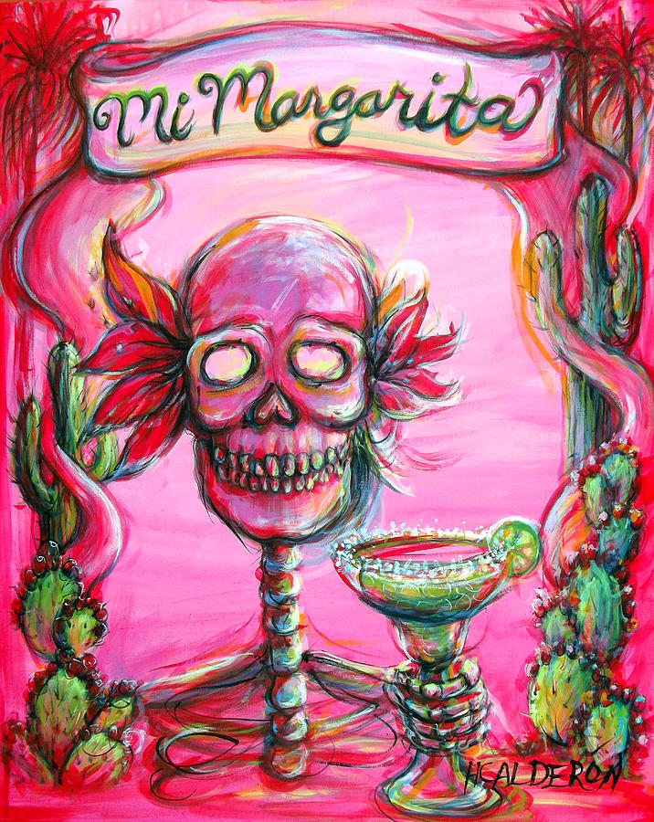 Skeleton Painting - Mi Margarita II by Heather Calderon