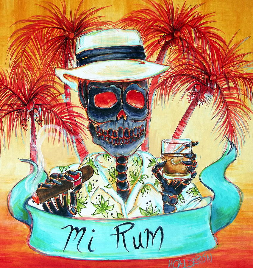 Skeleton Painting - Mi Rum by Heather Calderon
