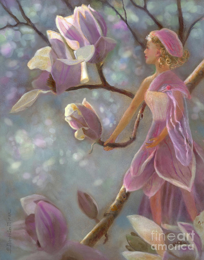 Mia Magnolia Fairy Painting by Nancy Lee Moran