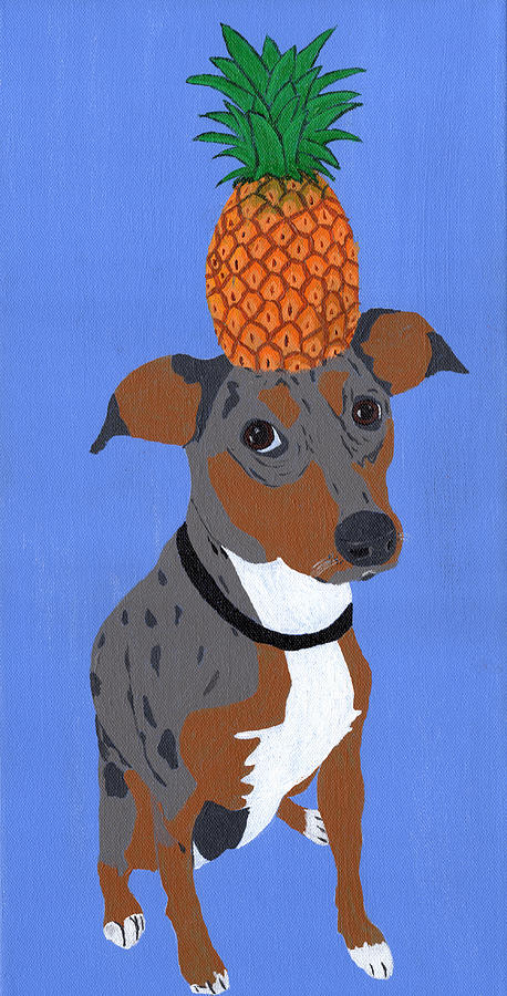 Catahoula Painting - Mia - Pineapple by Nick Nestle