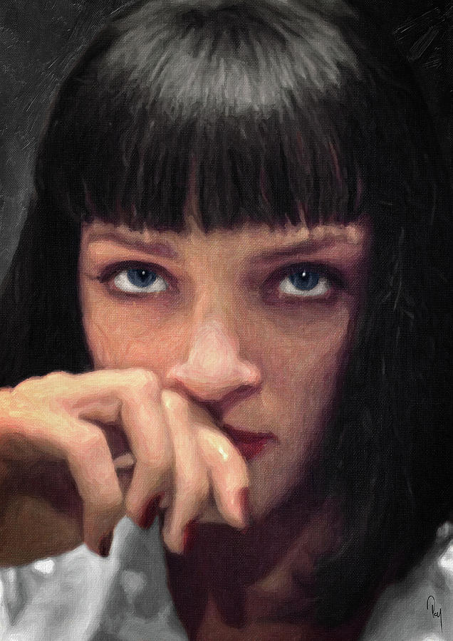 Pulp Fiction Painting - Mia Wallace - Pulp Fiction by Hoolst Design