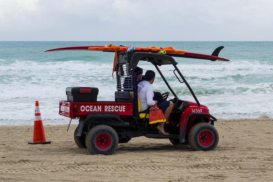 Miami Photograph - Miami Beach Florida Ocean Rescue Four Wheeler by Toby McGuire