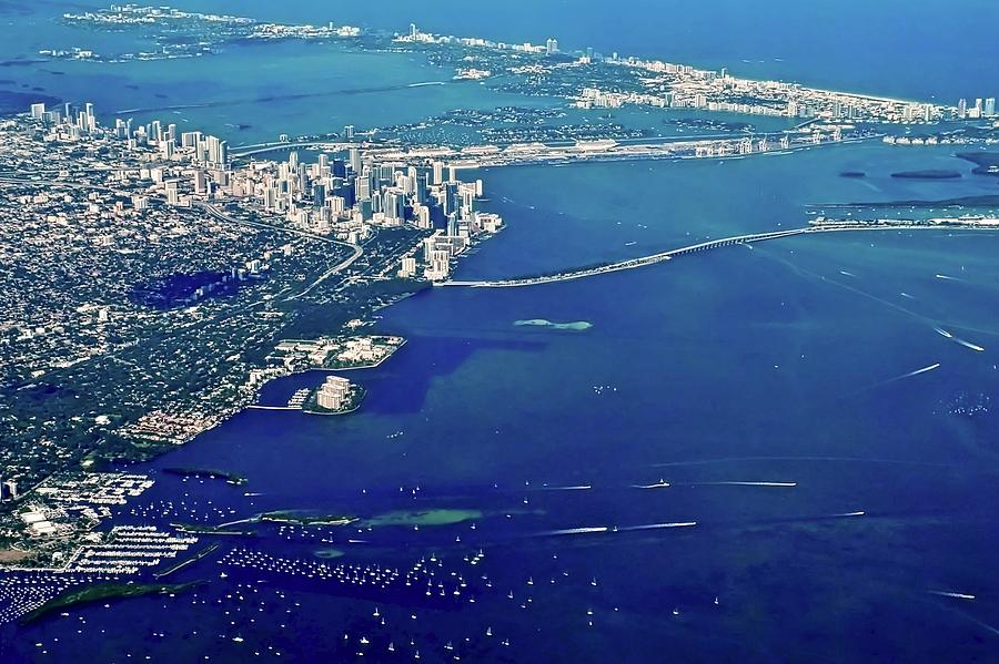 Miami Coastal Aerial Photograph by Kirsten Giving