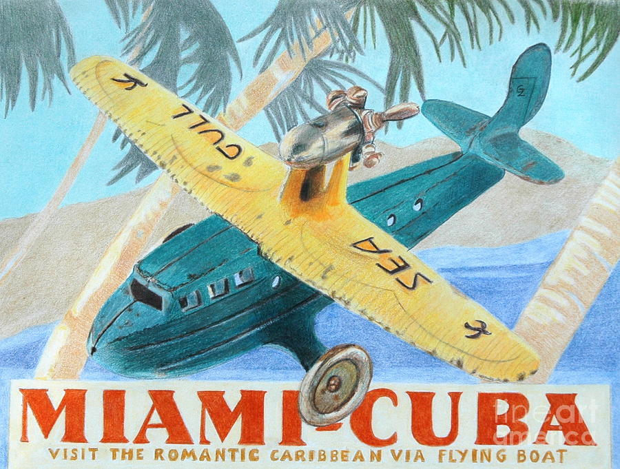 Miami-Cuba Drawing by Glenda Zuckerman