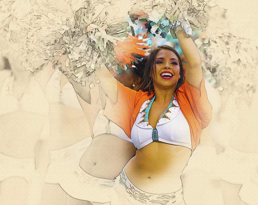 Miami Dolphins cheerleaders Digital Art by Don Kuing - Pixels