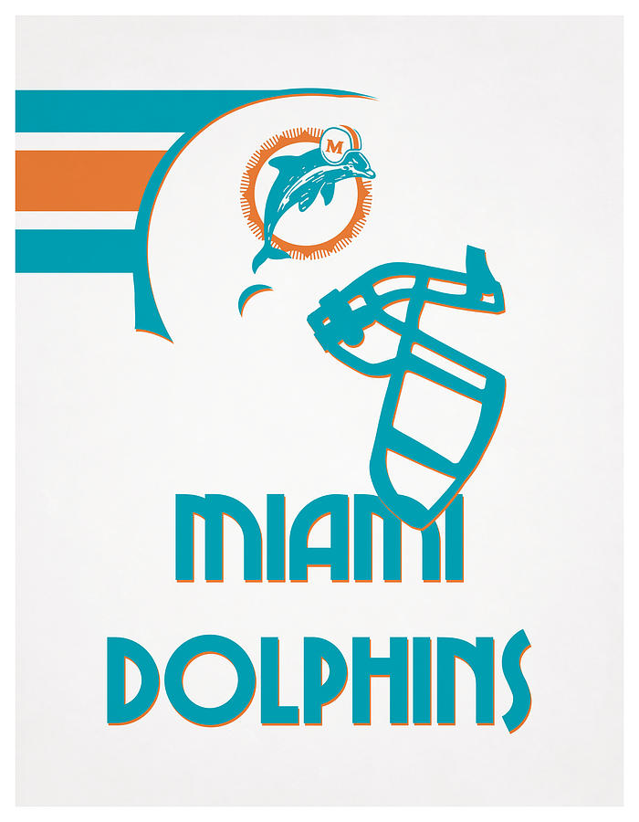 Miami Dolphins Team Vintage Art Mixed Media by Joe Hamilton - Pixels Merch
