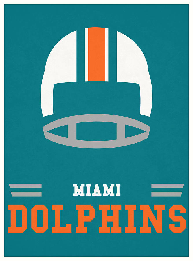 Miami Dolphins Team Vintage Art Mixed Media by Joe Hamilton - Pixels Merch