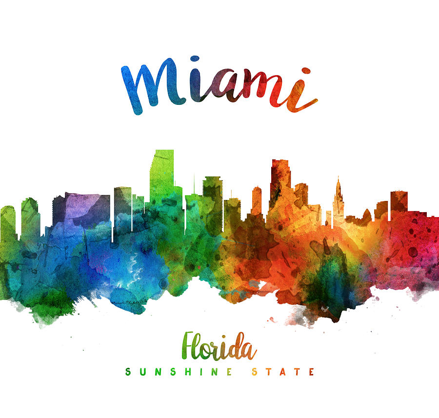 Miami Painting - Miami Florida 25 by Aged Pixel