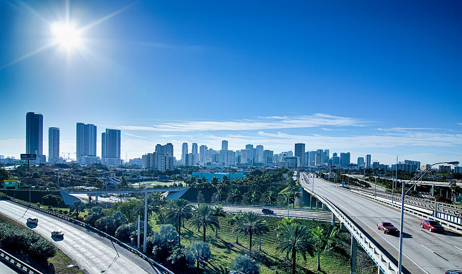 Miami Florida City Skyline And Streets Photograph by Alex Grichenko