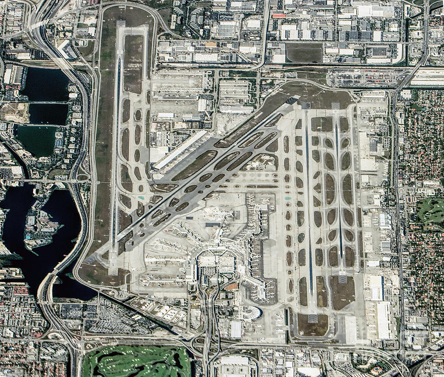Miami International Airport Aerial Photo Photograph by David Oppenheimer