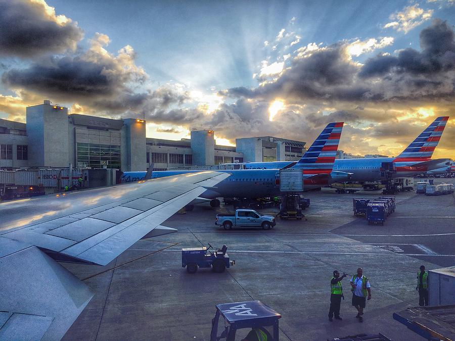 Miami International Airport Sunset Photograph by Lawrence S Richardson Jr