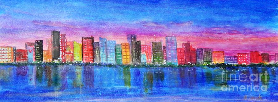  Miami Port Painting by Anne Sands