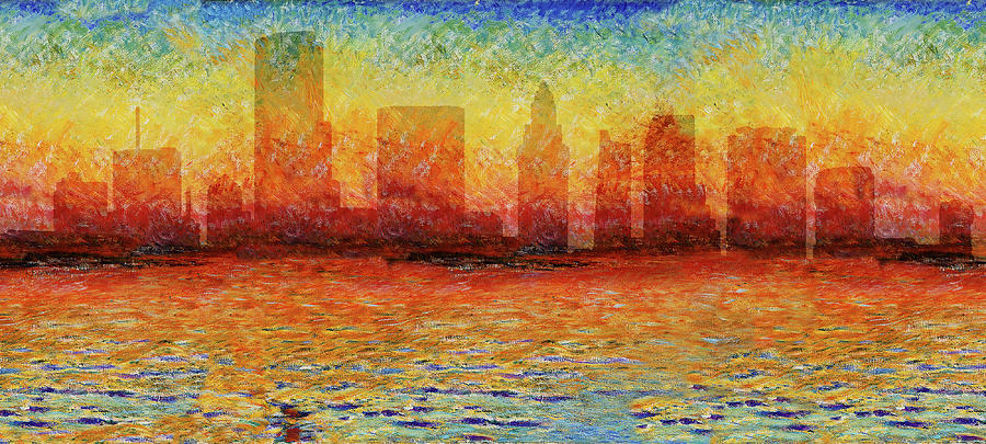 Claude Monet Photograph - Miami Skyline 5 by Andrew Fare