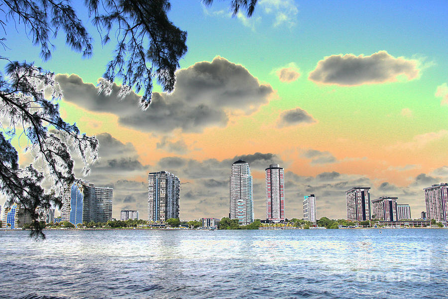 Miami Photograph - Miami Skyline Abstract by Christiane Schulze Art And Photography
