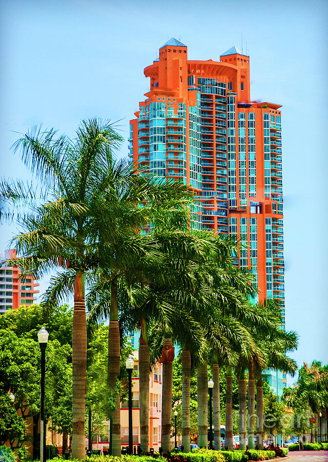 Miami South Beach Tall Architecture  Photograph by Chuck Kuhn